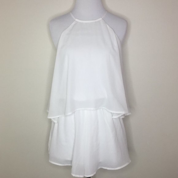Charlotte Russe White Halter Jumpsuit - Picture 1 of 4